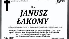 Zmarł Janusz Łakomy. Miał 75 lat.