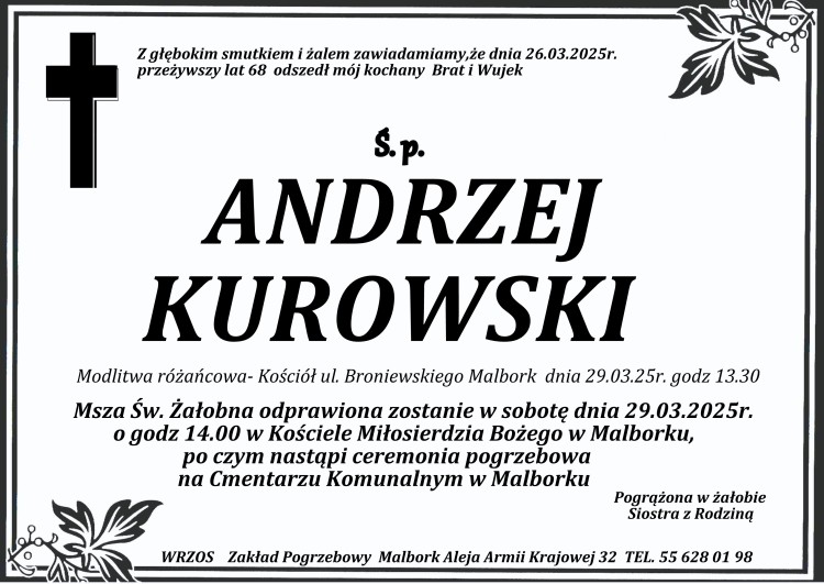 Zmarł Andrzej Kurowski. Miał 68 lat.