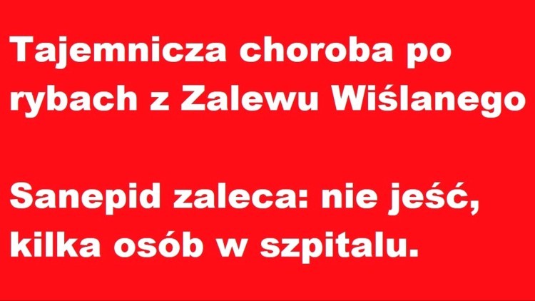 Tajemnicza choroba po rybach z Zalewu Wiślanego - Sanepid zaleca: nie jeść, kilka osób w szpitalu.