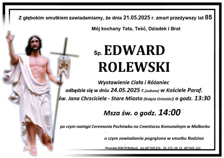 Zmarł Edward Rolewski. Miał 85 lat.