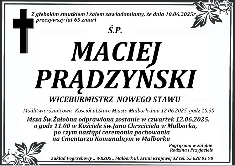 Zmarł Maciej Prądzyński. Miał 65 lat.