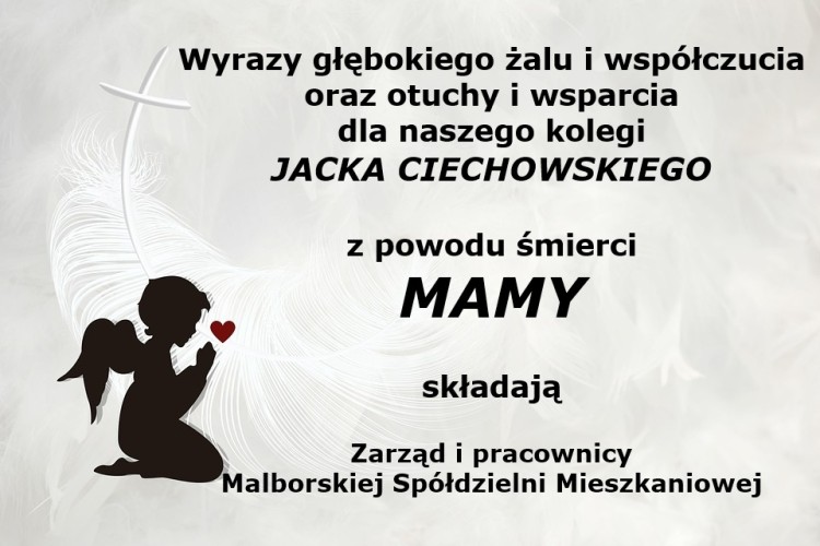 Kondolencje Zarządu i pracowników Malborskiej Spółdzielni Mieszkaniowej.…