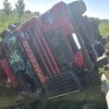 Wypadek ciężarówki na trasie S7 w miejscowości Dworek – ruch ograniczony do jednego pasa.