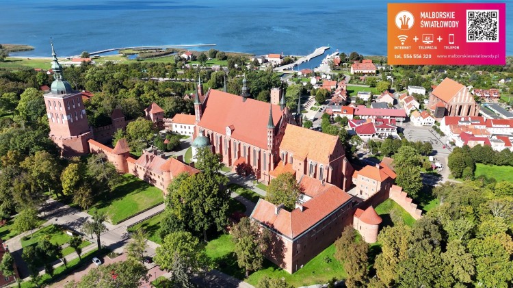 Frombork z lotu ptaka 2025. Światłowód we Fromborku od Malborskie Światłowody…