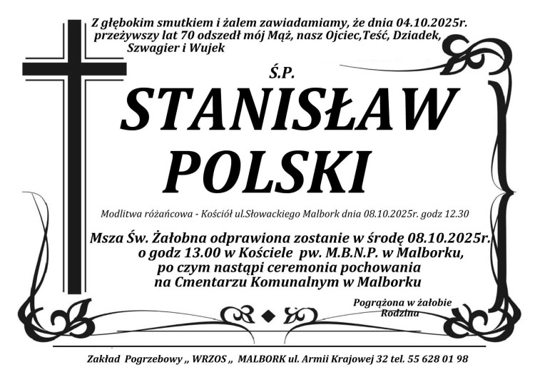 Zmarł Stanisław Polski. Żył 70 lat.
