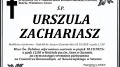 Zmarła Urszula Zachariasz. Miała 97 lat.