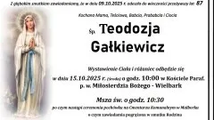 Zmarła Teodozja Gałkiewicz. Miała 87 lat.