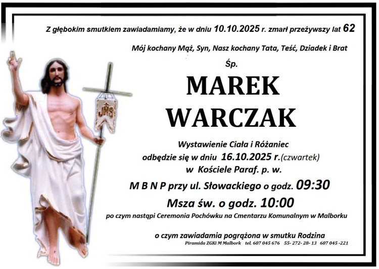 Zmarł Marek Warczak. Miał 62 lata.