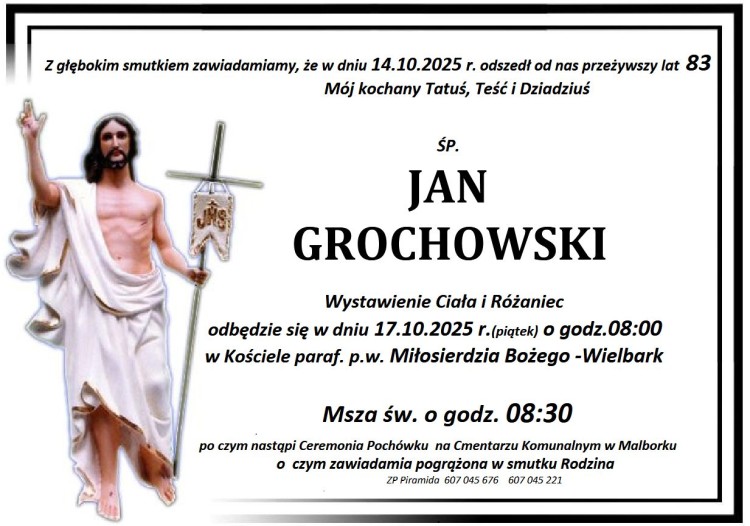 Zmarł Jan Grochowski. Miał 83 lata.