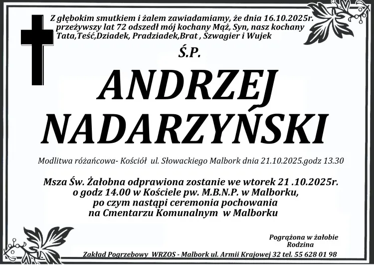 Zmarł Andrzej Nadarzyński. Miał 72 lata.