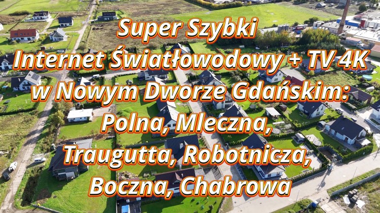 Super Szybki Internet Światłowodowy + TV 4K w Nowym Dworze Gdańskim…