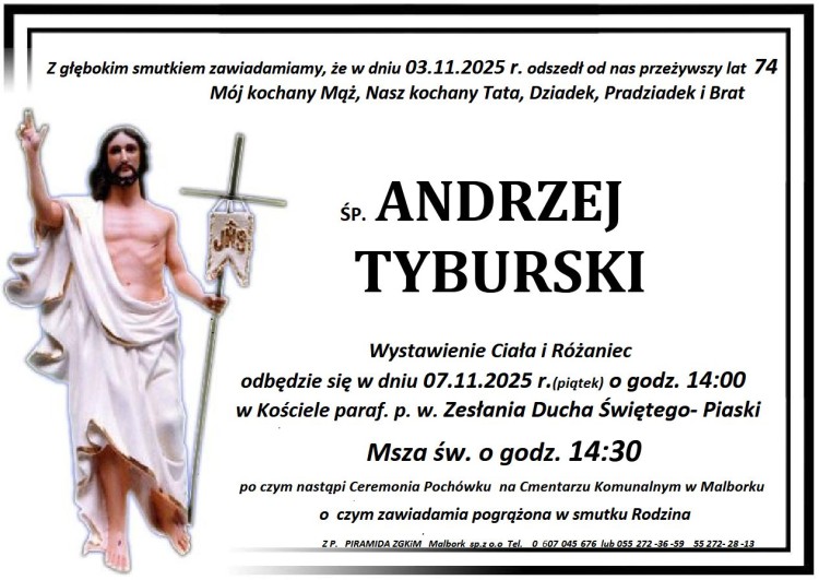 Zmarł Andrzej Tyburski. Miał 74 lata.