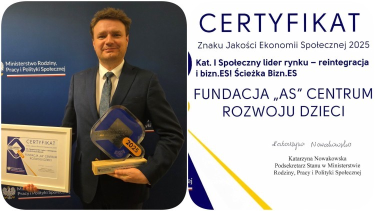 Fundacja AS z Malborka wyróżniona w konkursie Znak Jakości Ekonomii Społecznej 2025.