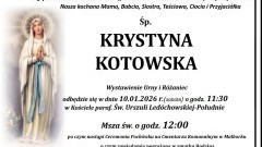 Zmarła Krystyna Kotowska. Miała 63 lata.