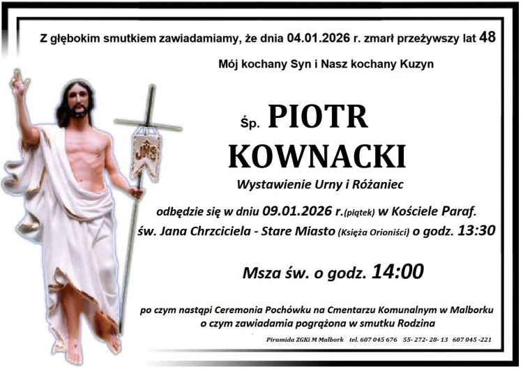 Zmarł Piotr Kownacki. Miał 48 lat.