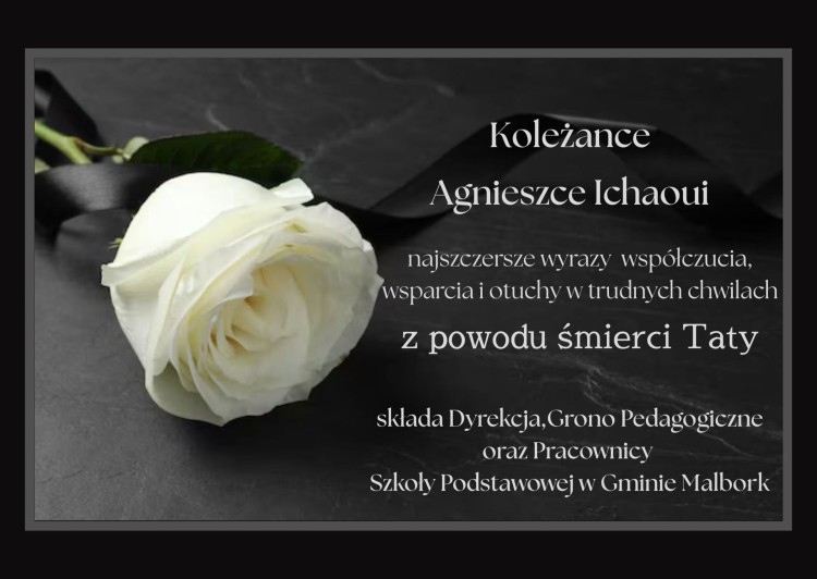 Kondolencje dyrekcji, nauczycieli i pracowników Szkoły Podstawowej w…