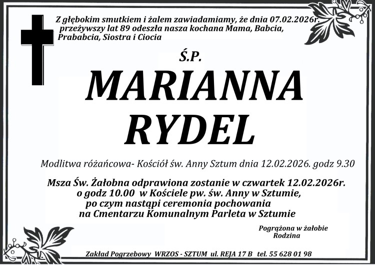 Zmarła Marianna Rydel. Miała 89 lat.