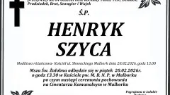 Zmarł Henryk Szyca. Żył 84 lata.