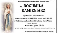 Zmarła Bogumiła Kamieniarz. Miała 87 lat.