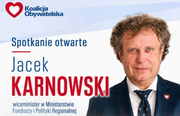 Otwarte spotkanie z wiceministrem Jackiem Karnowskim w Malborku. 