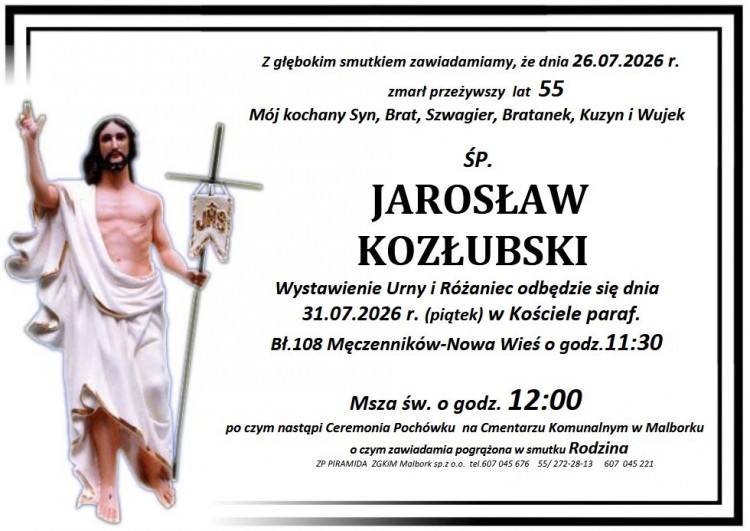 Zmarł Jarosław Kozłubski. Miał 55 lat.