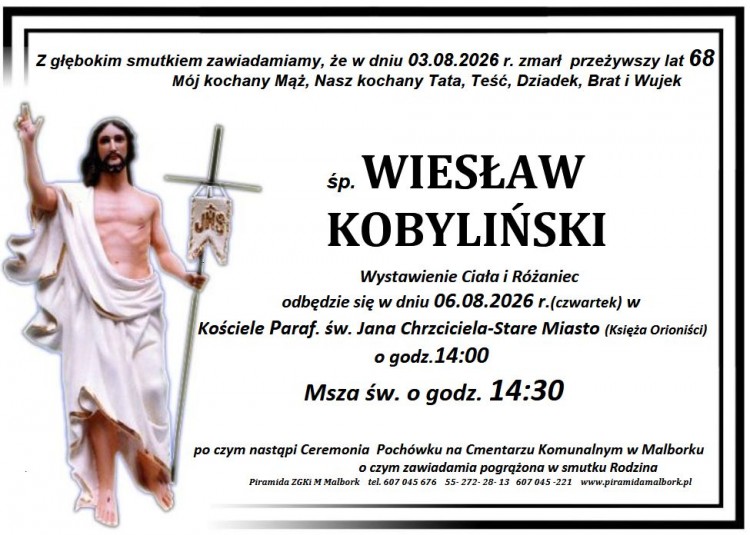 Zmarł Wiesław Kobyliński. Miał 68 lat.