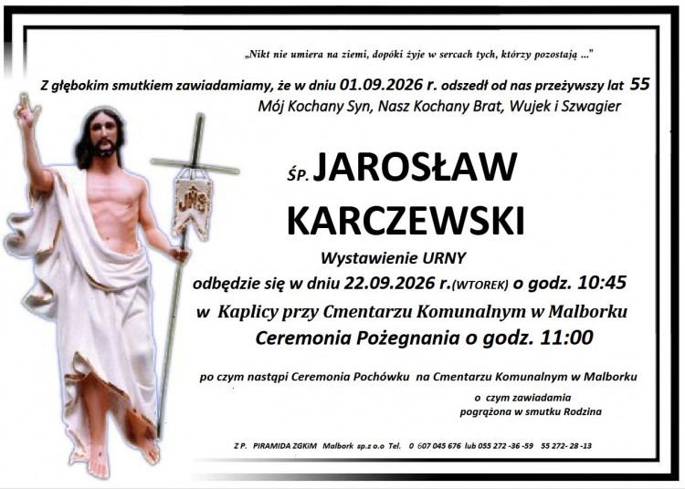 Zmarł Jarosław Karczewski. Miał 55 lat.