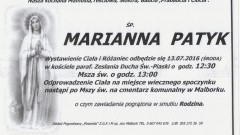 Zmarła Marianna Patyk. Żyła 84-lata.