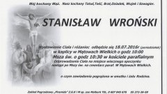 Zmarł Stanisław Wroński. Żył 68 lat