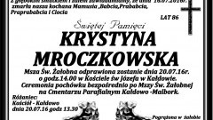 Zmarła Krystyna Mroczkowska. Żyła 86 lat.