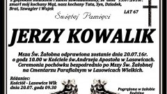 Zmarł Jerzy Kowalik. Żył 67 lat. 