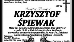 Zmarł Krzysztof Śpiewak. Żył 64 lata. 