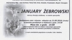 Zmarł January Żebrowski. Żył 83 lata.