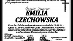 Zmarła Emilia Czechowska. Żyła 84 lata.