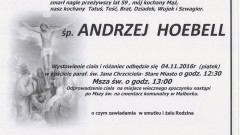 Zmarł Andrzej Hoebell. Żył 59 lat.