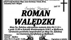 Zmarł Roman Walędzki. Żył 77 lat. 