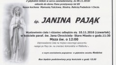 Zmarła Janina Pająk. Żyła 85 lat.