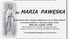 Zmarła Maria Pawęska. Żyła 89 lat.