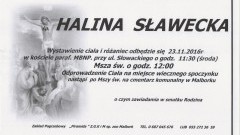 Zmarła Halina Sławecka. Żyła 79 lat.