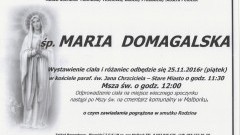 Zmarła Maria Domagalska. Żyła 93 lata.