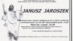 Zmarł Janusz Jaroszek. Żył 62 lata.