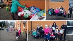 Nowy Dwór Gd. Uczniowie z jedynki zbierali karmę dla psów - 01.12.2016