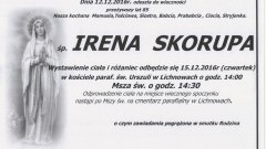 Zmarła Irena Skorupa. Żyła 85 lat.