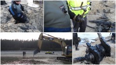 Sztutowo. Fragmenty dwóch łodzi wydobyli eksploratorzy na plaży - 21.12.2016