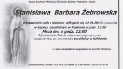 Zmarła Stanisława Barbara Żebrowska. Żyła 87 lat.