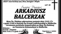 Zmarł Arkadiusz Balcerzak. Żył 38 lat.