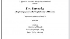 Odeszła Ewa Stanewicz, pracownik Urzędu Gminy w Miłoradzu