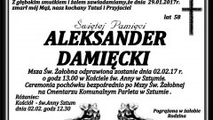 Zmarł Aleksander Damięcki. żył 58 lat.