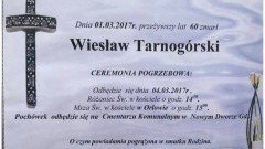 Zmarł Wiesław Tarnogórski. Żył lat 60