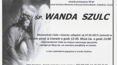 Zmarła Wanda Szulc. Żyła 78 lat.